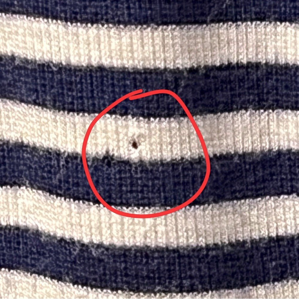 Bordeaux Blue White Striped Long Sleeve Scoop Neck Sweater - Picture 11 of 12